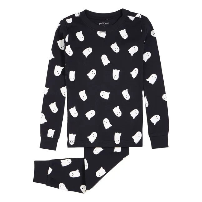 Pyjama Fantômes Phosphorescents Coton Bio | Noir