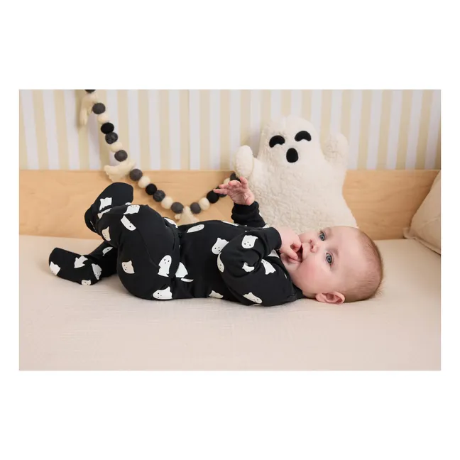 Pyjama Avec Pieds Fantômes Phosphorescents Coton Bio | Noir