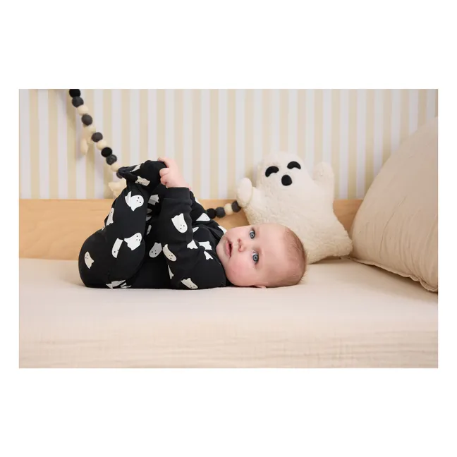 Pyjama Avec Pieds Fantômes Phosphorescents Coton Bio | Noir