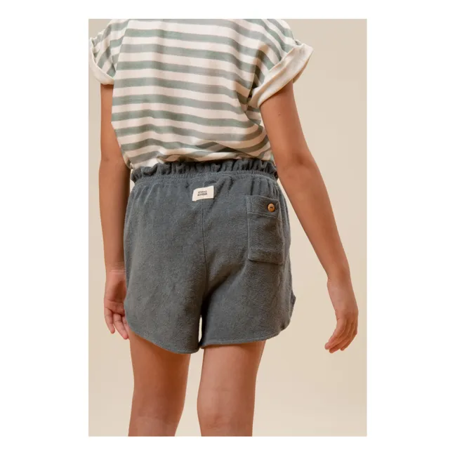Pantalones cortos de rizo Georgy | Azul Gris