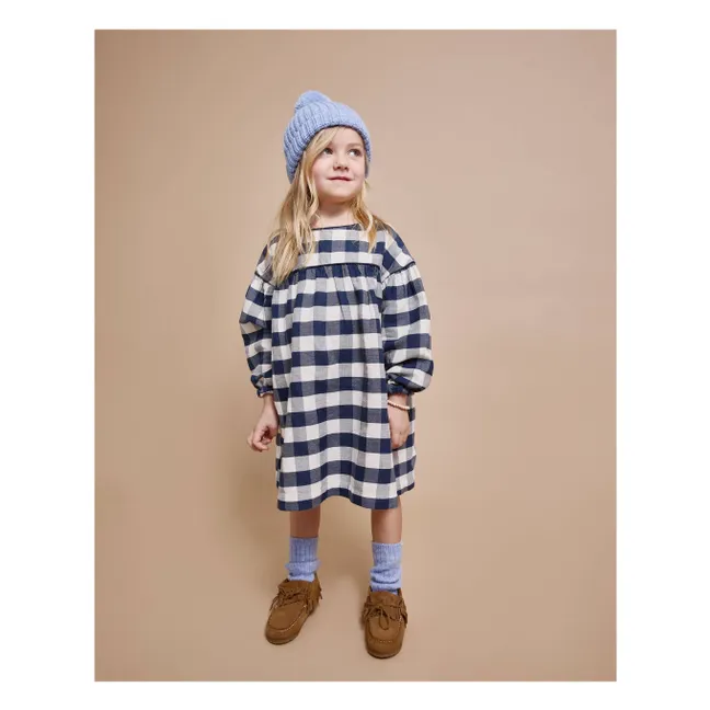 Robe Gingham Carreaux | Bleu marine