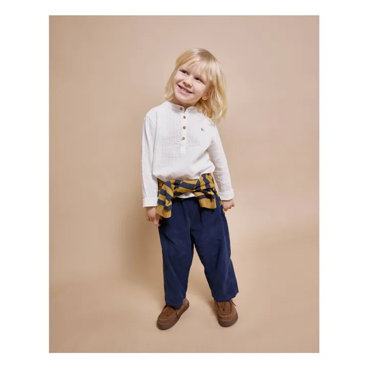 Pantalon Soft Velours Côtelé Coton Bio | Bleu marine- Image produit n°1