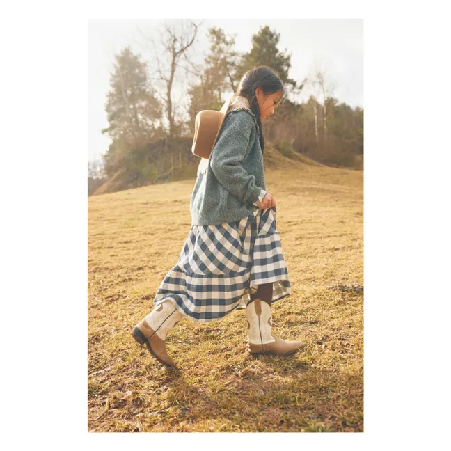 Jupe Gingham Carreaux | Bleu marine