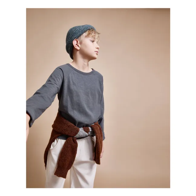 Organic cotton casual T-shirt | Charcoal grey