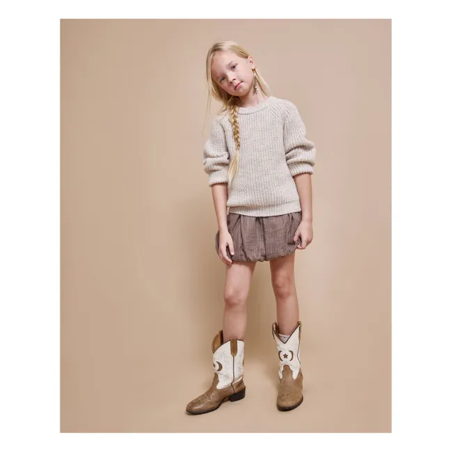 Jupe Lurex Gaze de Coton Bio | Taupe