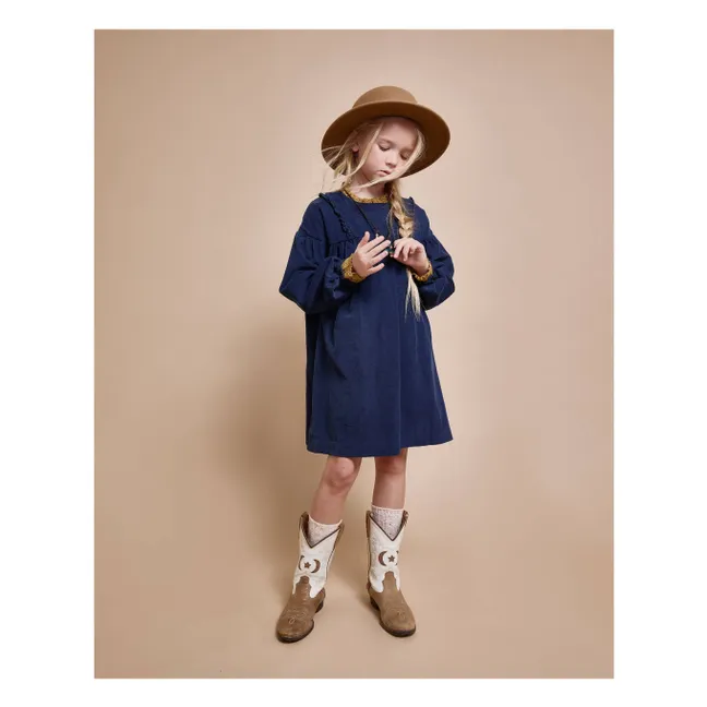 Robe Velours Côtelé Coton Bio | Bleu marine