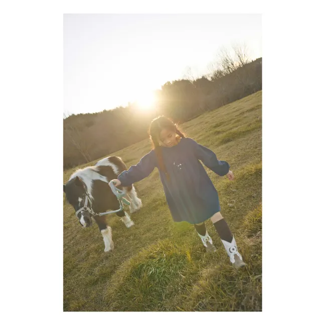 Robe Velours Côtelé Coton Bio | Bleu marine