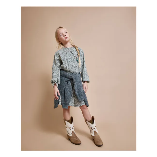 Robe Smockée Volants | Vert Cèdre