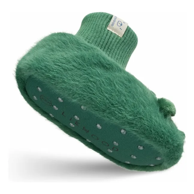Beth Crocodile Slippers | Green