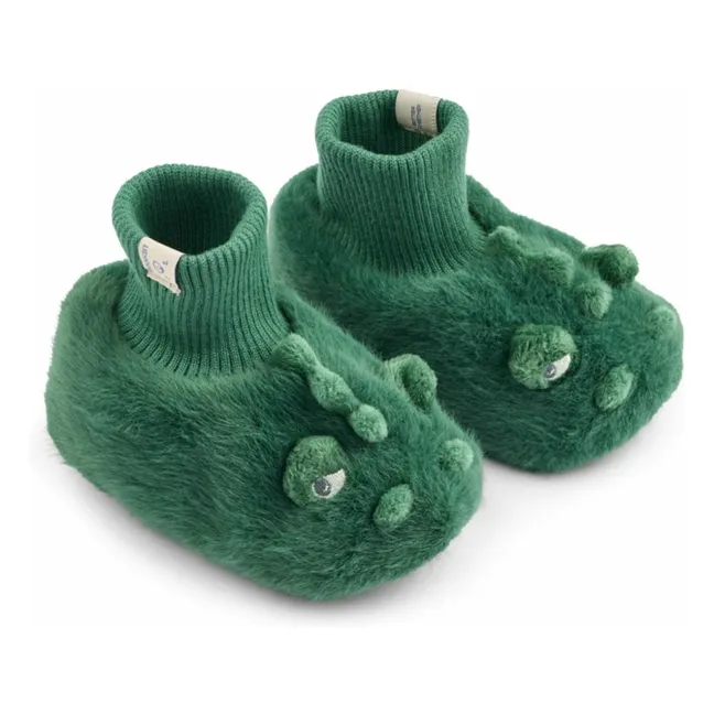 Pantofole in coccodrillo Beth | Verde