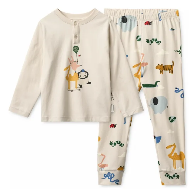 Pyjama Wilhelm Animaux Coton Bio | Grège