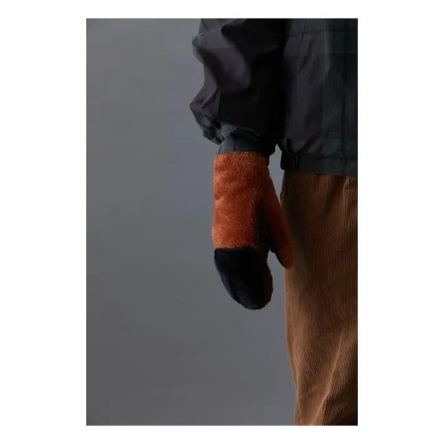 Cuddly Cub mittens | Brick red