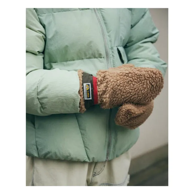 Fausthandschuhe Teddy Wolle | Kamelbraun