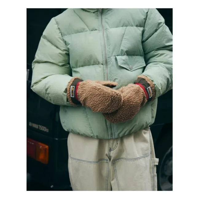 Fausthandschuhe Teddy Wolle | Kamelbraun