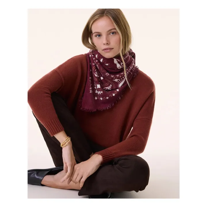 Bandana Hachiko Feather Bico Cachemire | Bordeaux- Image produit n°1