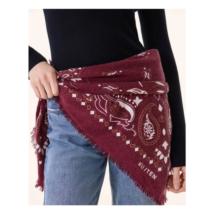 Bandana Hachiko Feather Bico Cachemire | Bordeaux- Image produit n°2