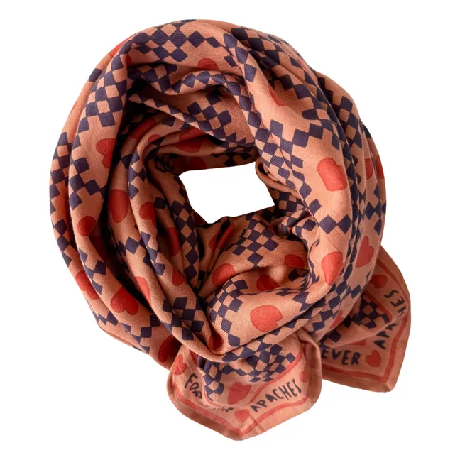 Grand Foulard Latika | Orange sanguine