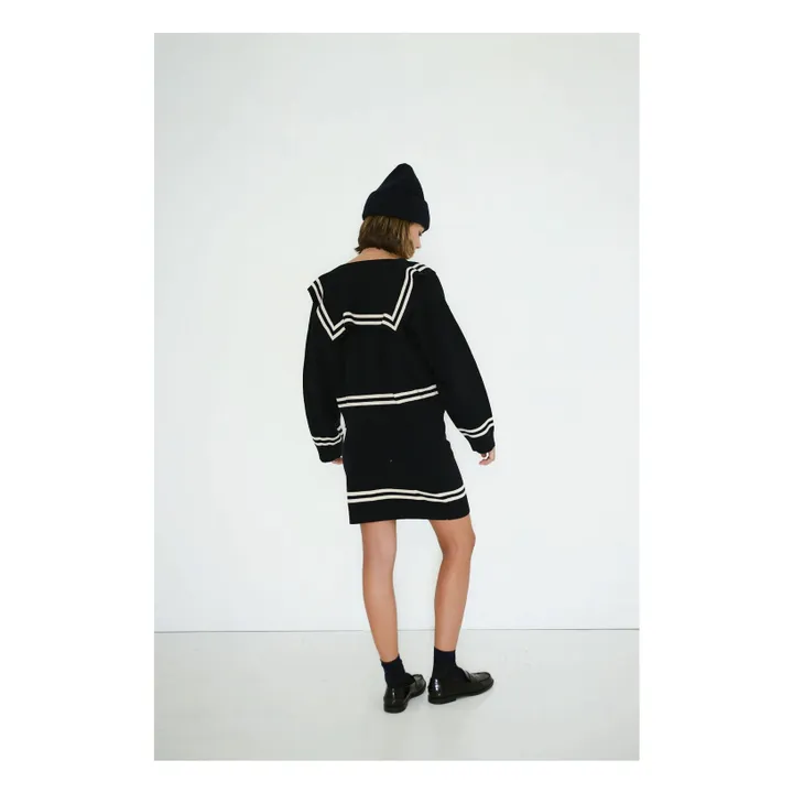 Cardigan Sailor Laine et Coton | Bleu marine- Image produit n°2