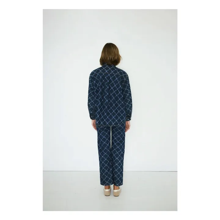 Jean Flowers Grid | Denim- Image produit n°2