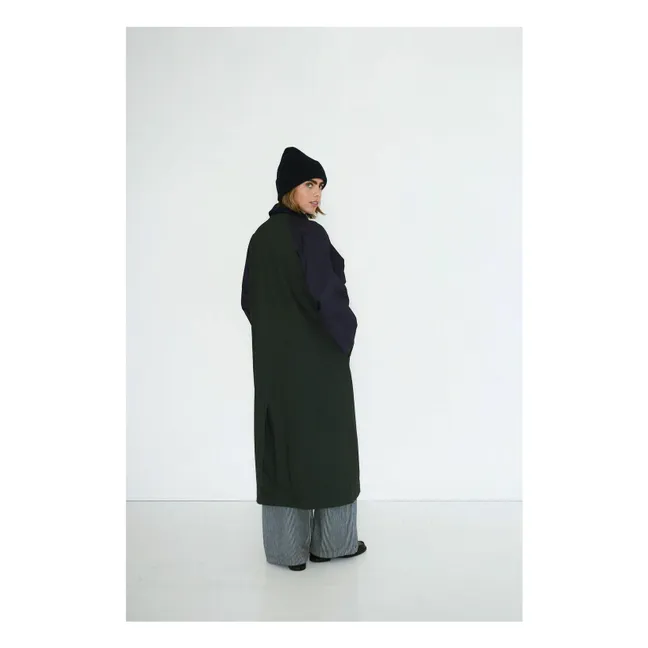 Gabardina Color Block | Verde Kaki