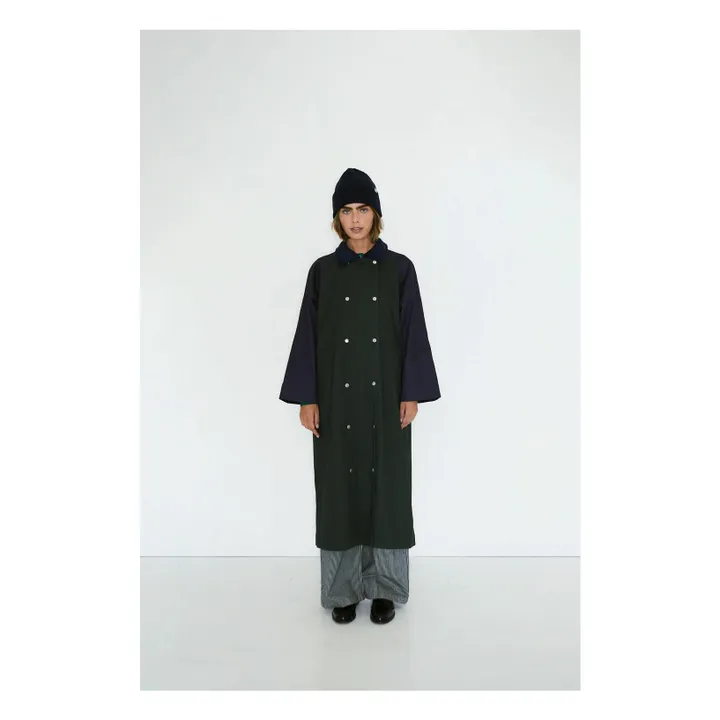 Trench Color Block | Vert kaki- Image produit n°1