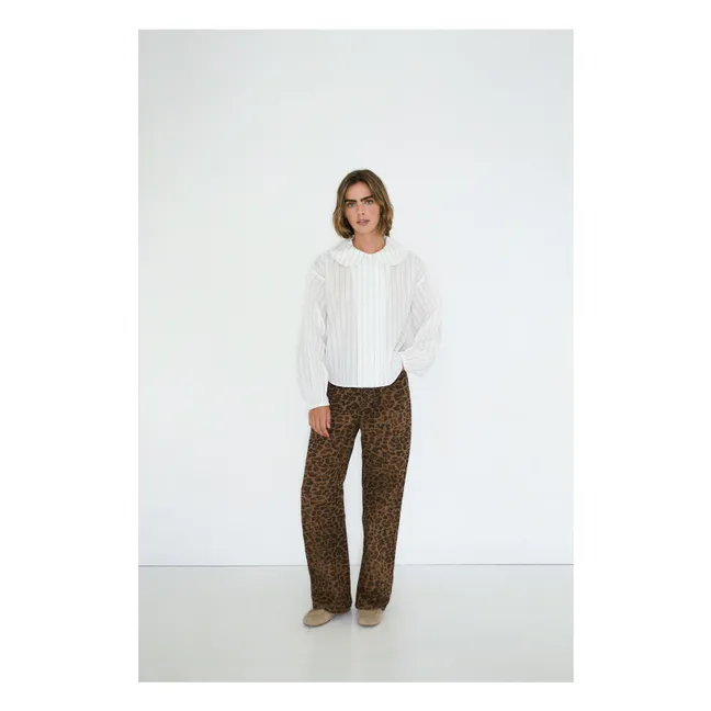 Blouse Rayée | Blanc cassé