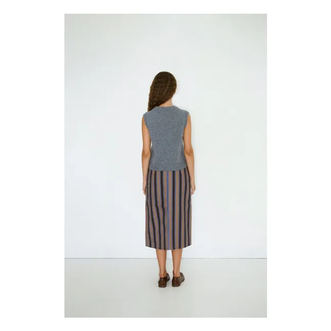 Gilet Sans Manches Boutonné Laine Mérinos | Gris chiné foncé