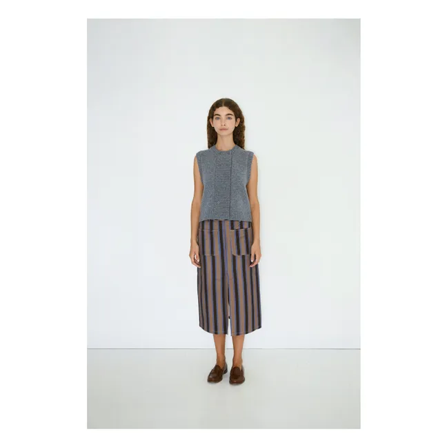 Gilet Sans Manches Boutonné Laine Mérinos | Gris chiné foncé