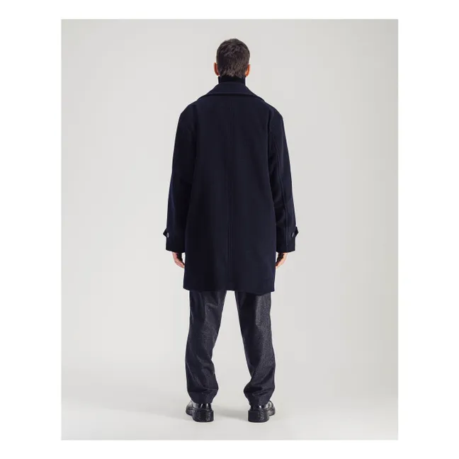 Caufield Merino Wool Coat | Navy blue