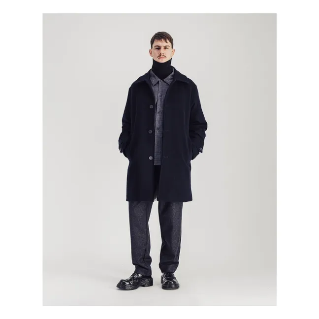 Manteau Caufield Laine Mérinos | Bleu marine