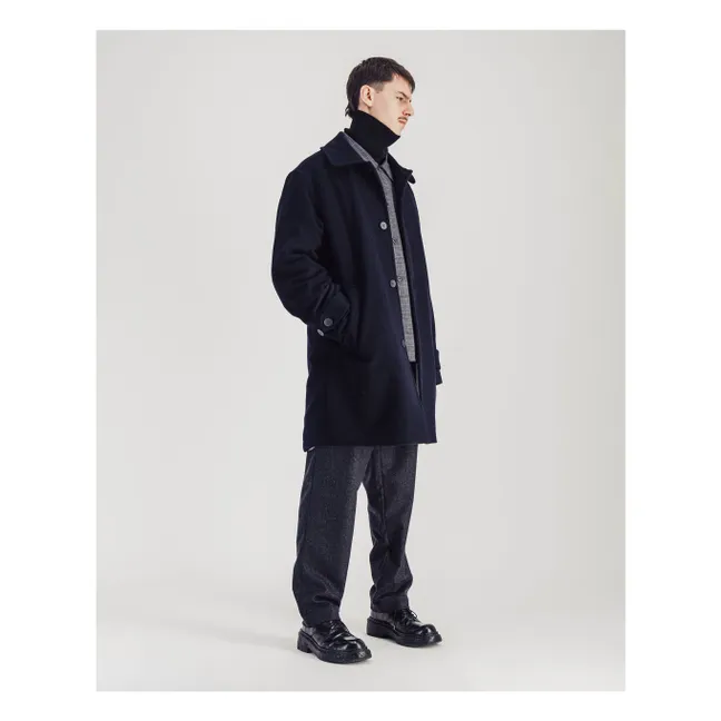 Cappotto Caufield in lana merino | Blu marino