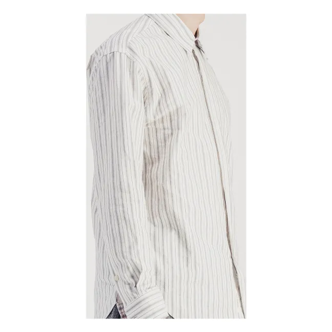 Chemise Daily Rayée Popeline de Coton | Gris