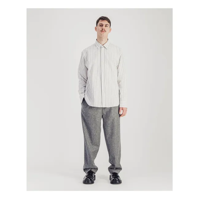 Chemise Daily Rayée Popeline de Coton | Gris