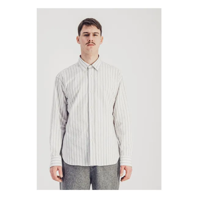 Chemise Daily Rayée Popeline de Coton | Gris