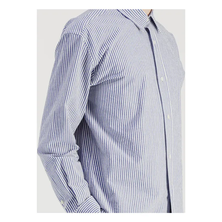 Striped Daily Shirt Cotton Poplin | Blue- Product image n°2