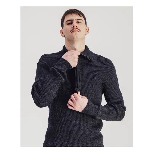 Pull Trucker Laine | Gris anthracite chiné