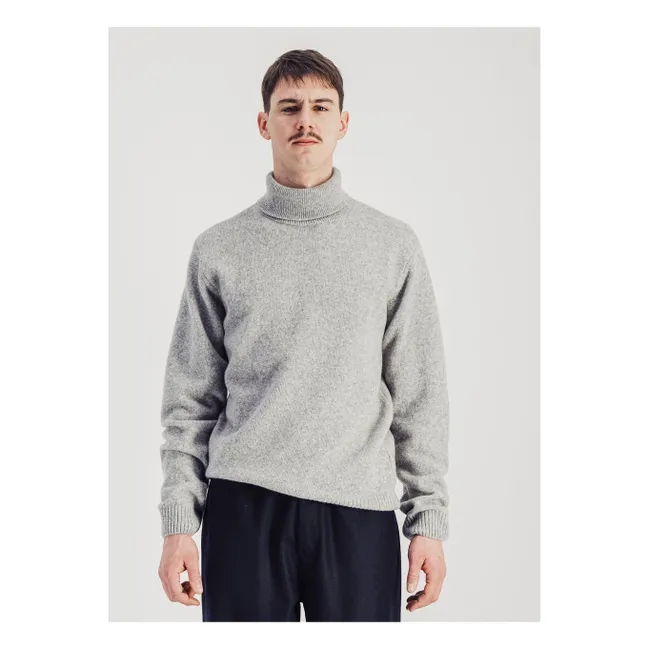 Jersey Michel de lana merina superfina | Gris Jaspeado