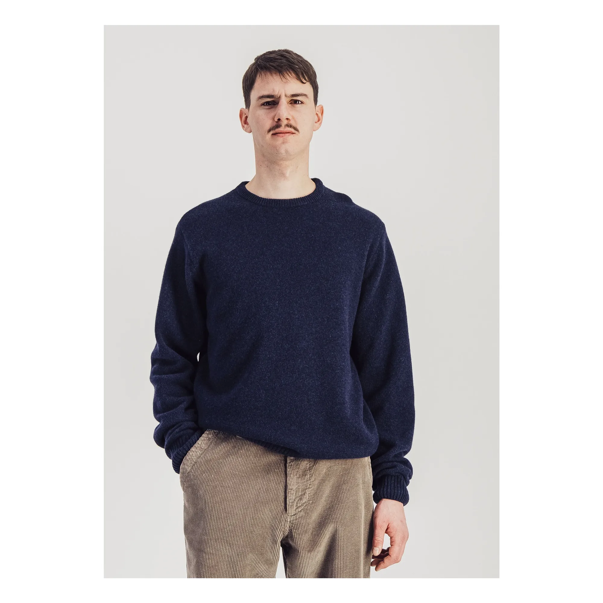 Parages Navy Blue Jonas Superfine Merino Wool Sweater