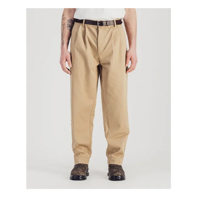 Pantalon Double Plis Twill | Beige