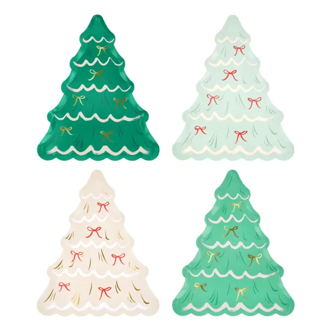 Christmas Tree Plates - Set of 8