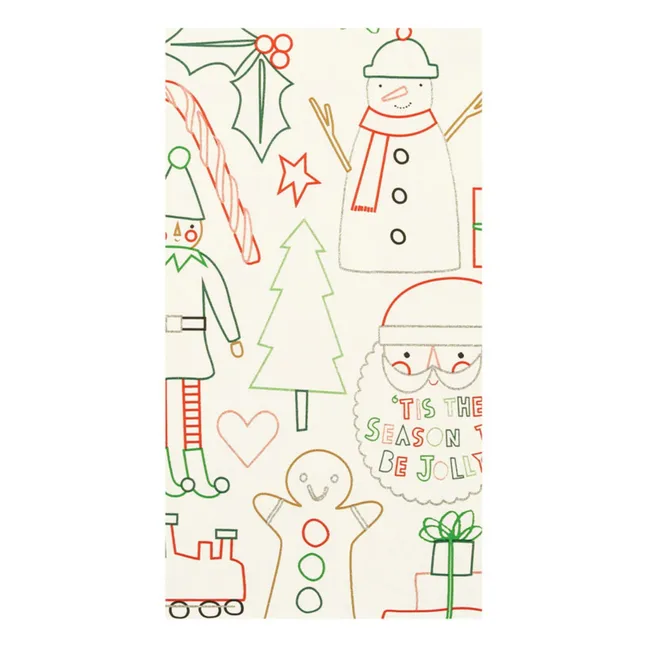 Nappe de Noël à colorier