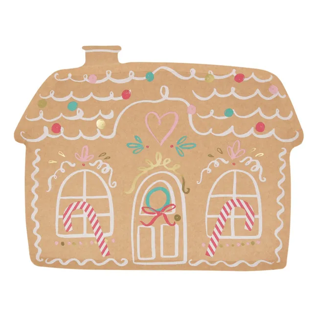 Gingerbread paper plates - Set of 8