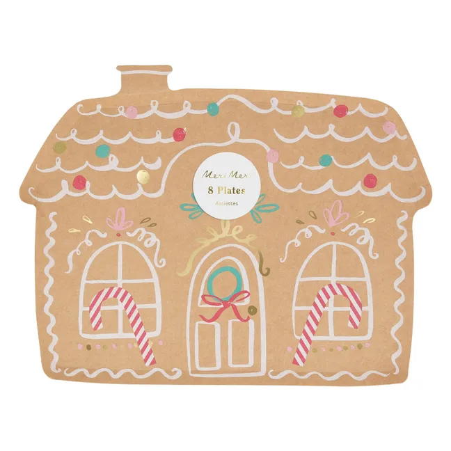 Assiettes en papier Gingerbread - Lot de 8