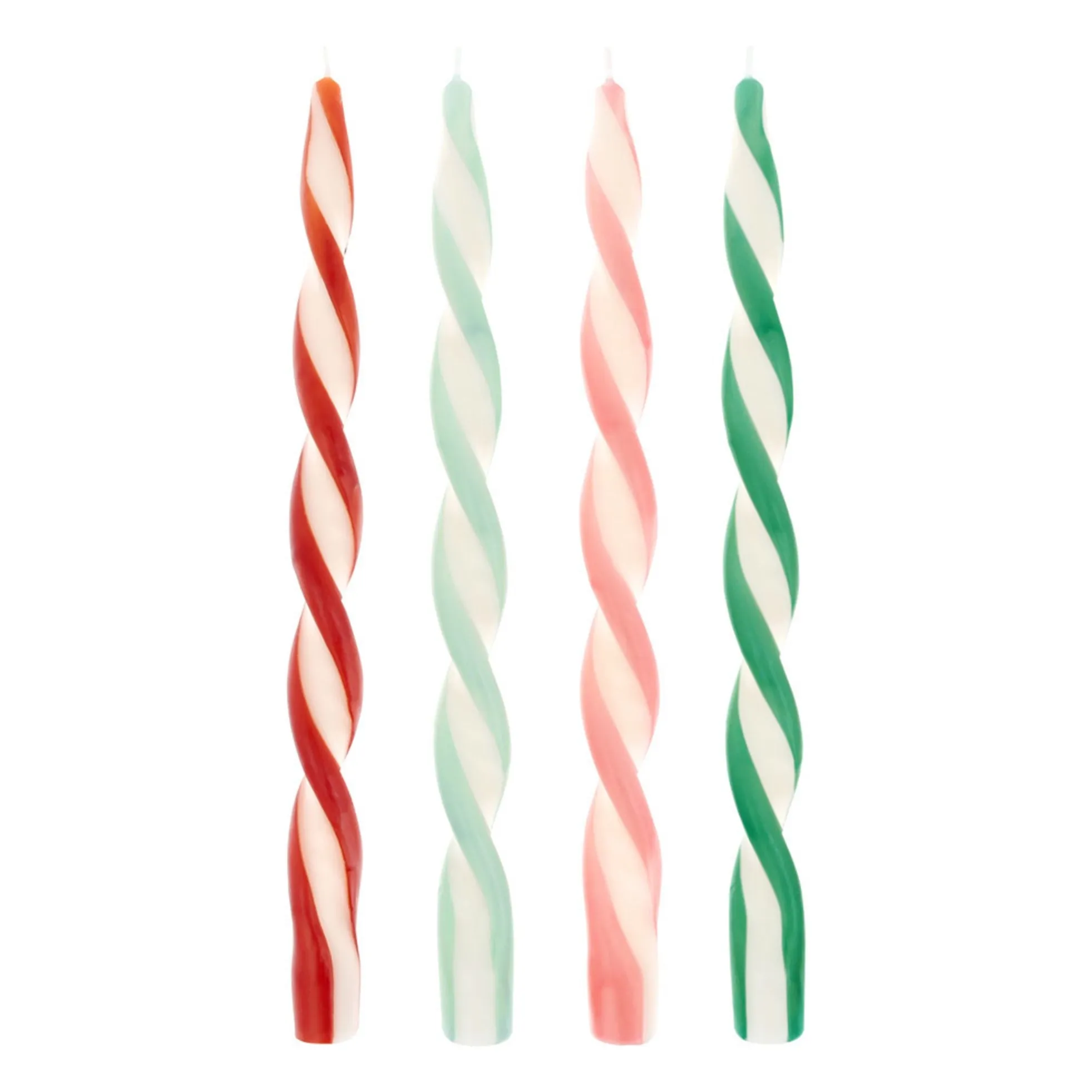 Meri Meri Multicoloured Assorted Twisted Candles - Set Of 4