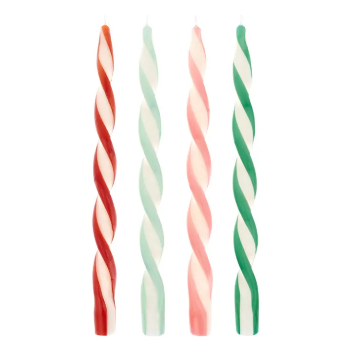 Bougies torsadées assorties - Lot de 4- Image produit n°0