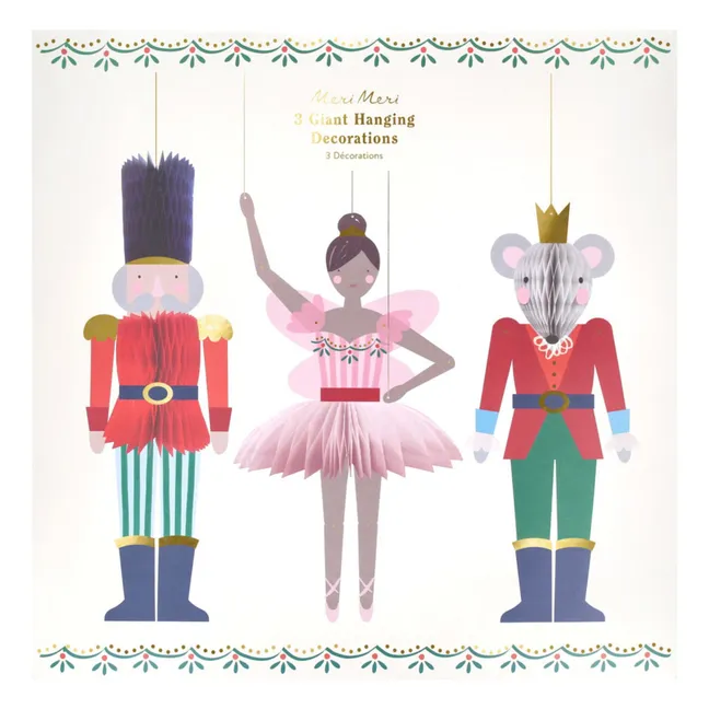 Giant Nutcracker hanging decorations - Set of 3