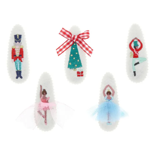 Bestickte Nussknacker-Spangen - 5er-Set