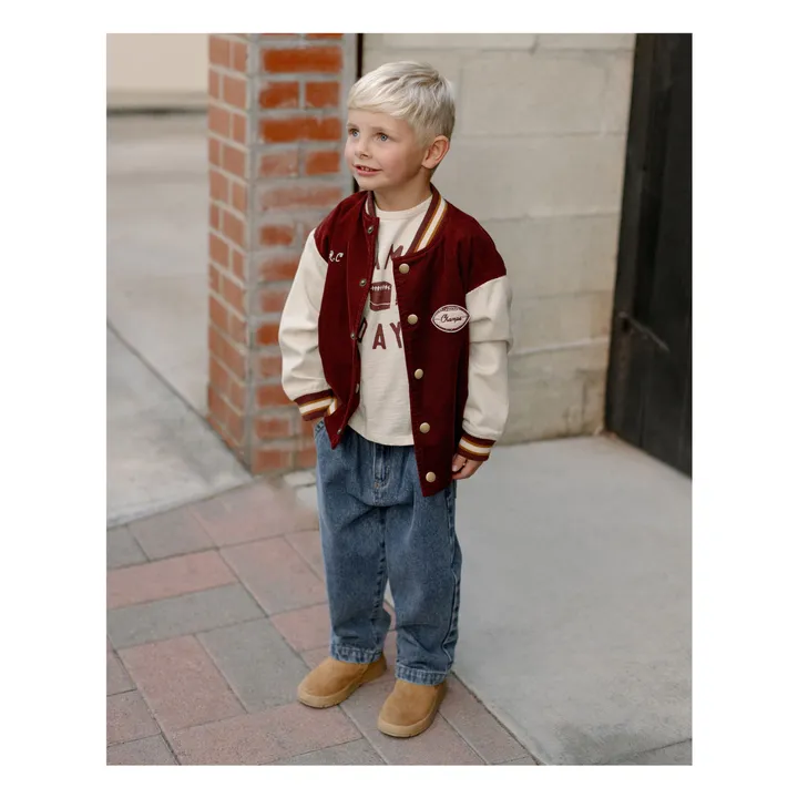 Bomber Varsity Velours Côtelé | Bordeaux- Image produit n°9