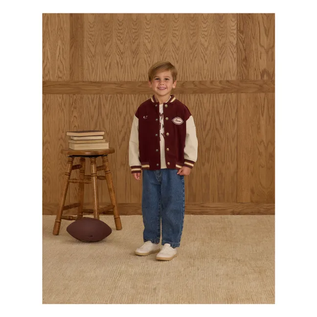 Bomber Varsity Velours Côtelé | Bordeaux