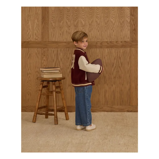 Bomber Varsity Velours Côtelé | Bordeaux